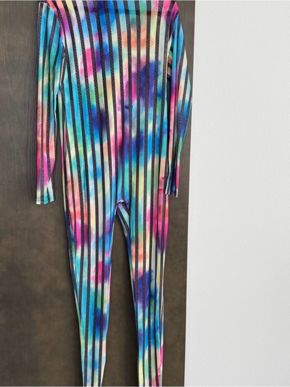 Rainbow Striped Sheer Festival Jumpsuit Pride Burning Man - Picture 2 of 4